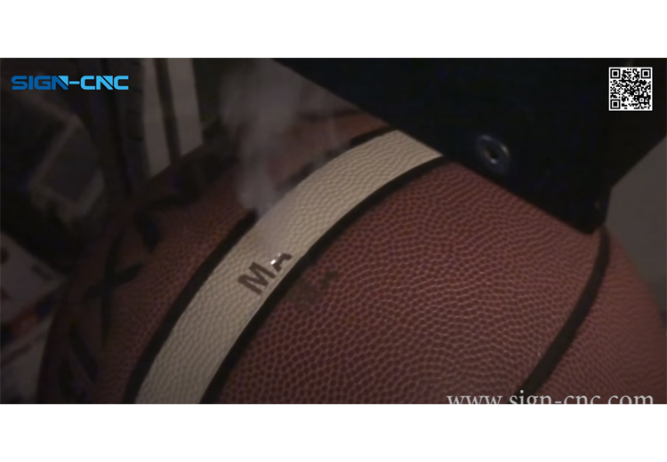 SIGN-CNC laser marking machine marking on basketball, Non-metal laser marking machine